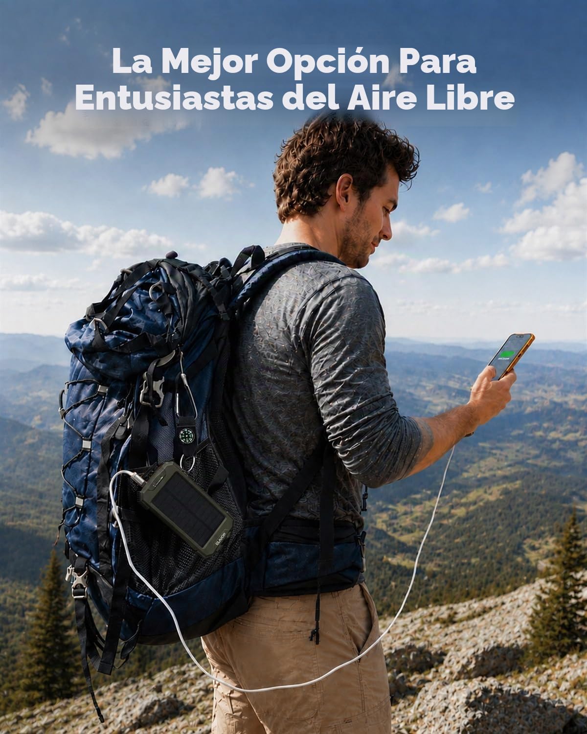 BLAVOR Banco de energía solar 10,000mAh cargador inalámbrico portát...