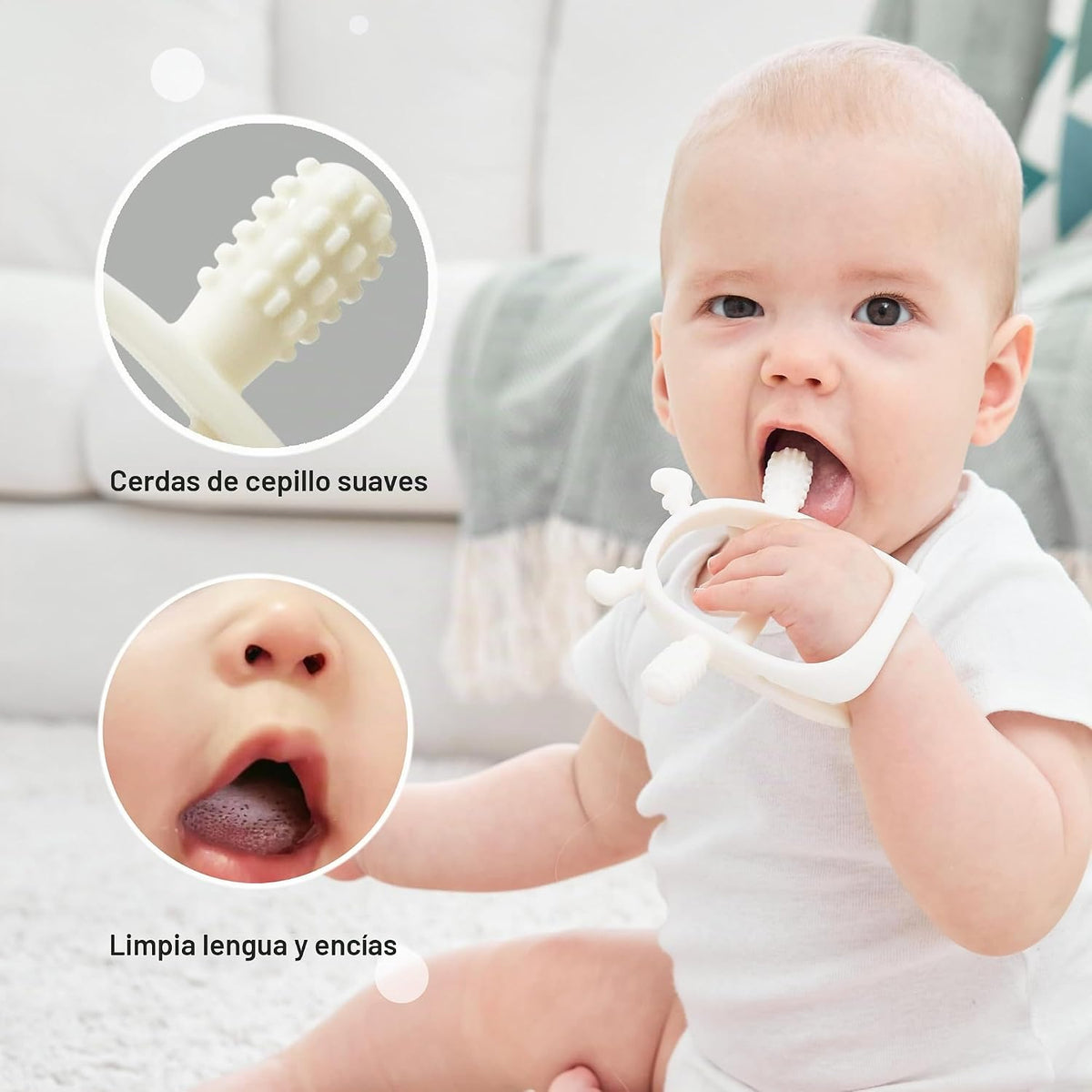 Smily Mia Juguete de dentición de renos de silicona para bebés de 3...