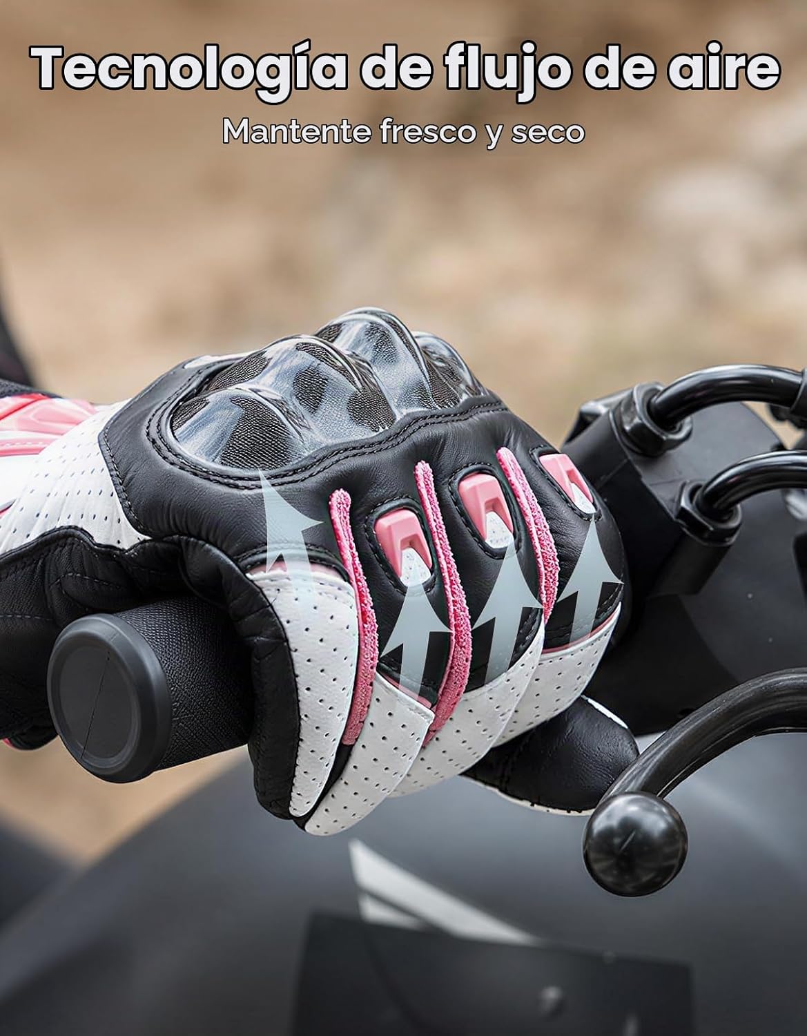 KEMIMOTO Guantes de motocicleta de piel de oveja para mujer, guante...