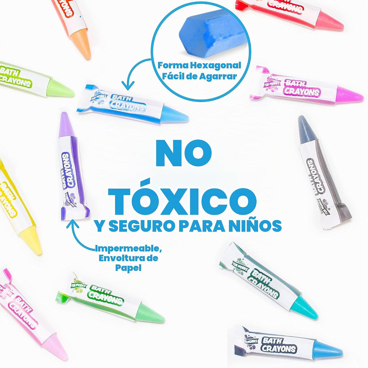 Tub Works® My Colorful Bath™ Juego de Baño para Niños | No Tóxico |...