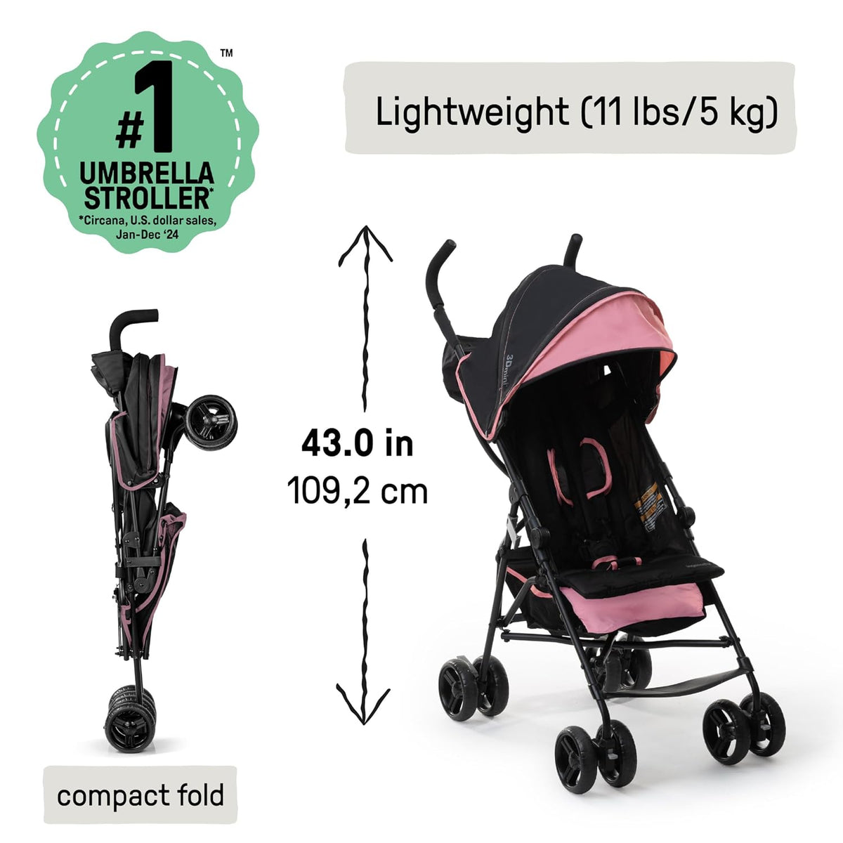 Ingenuity Cochecito de Conveniencia 3D Mini \u2013 Cochecito ligero...