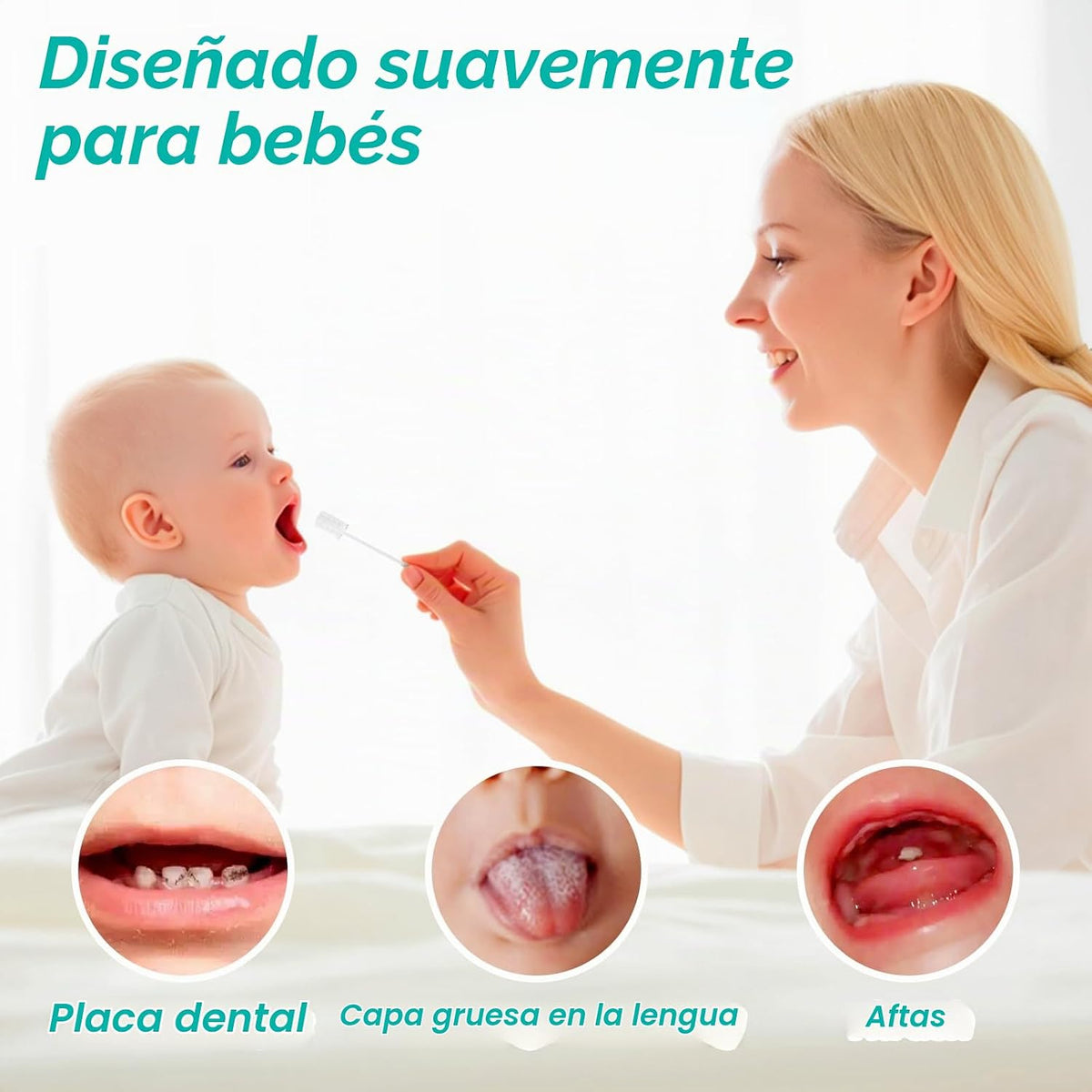 Foily Paquete de 30 gasas limpiadoras de lengua para bebés, cuidado...