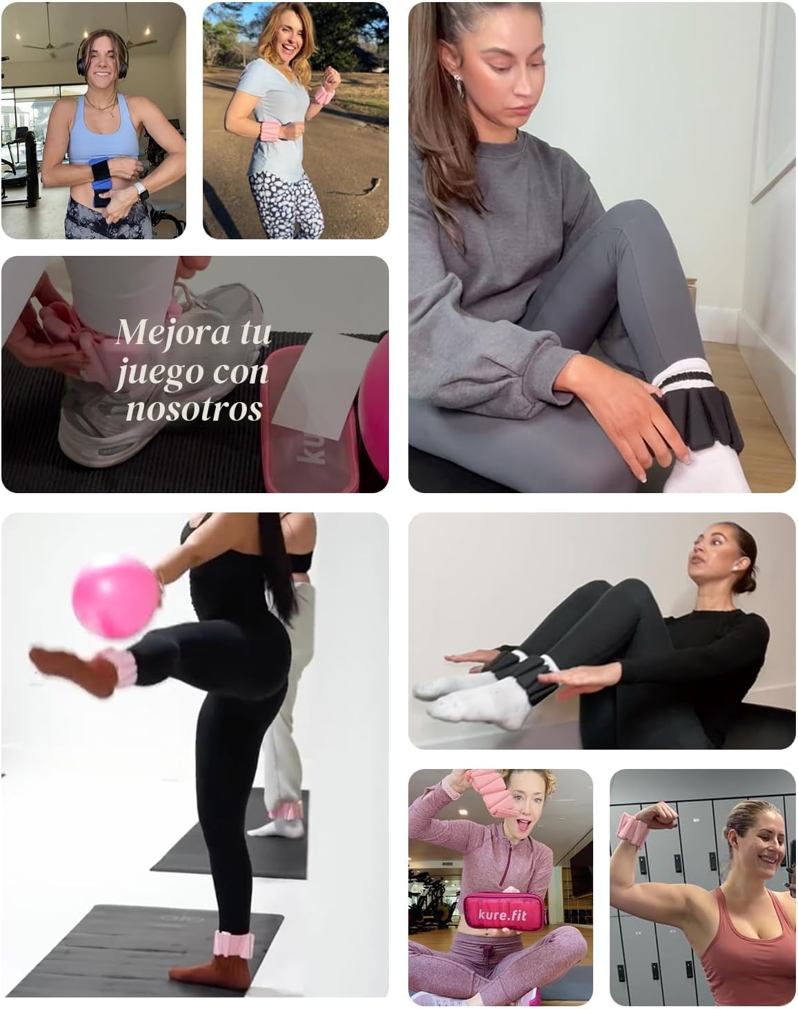 kure.fit Peso para Pilates | Pesas ajustables para muñeca y tobillo...