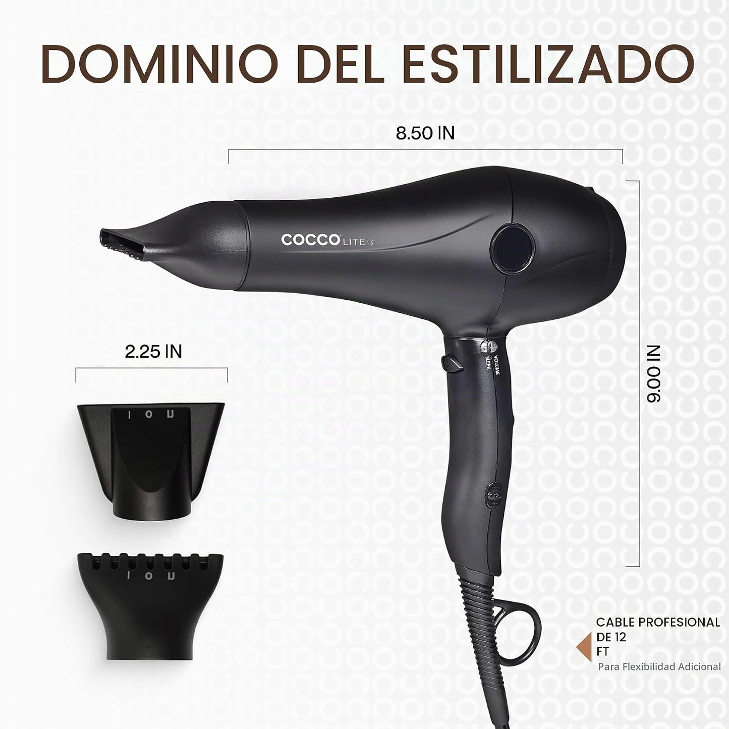 COCCO Lite Pro XL Secador de pelo, ultraligero, sistema Intel iónic...