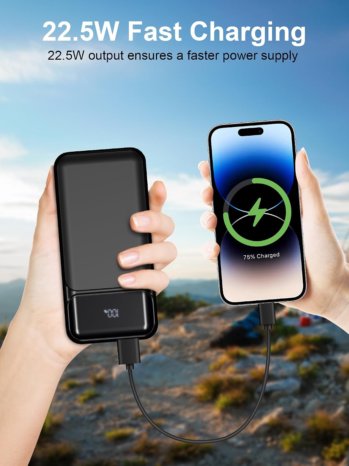 Luvknit Cargador portátil de 20000 mAh para iPhone Android, cargado...