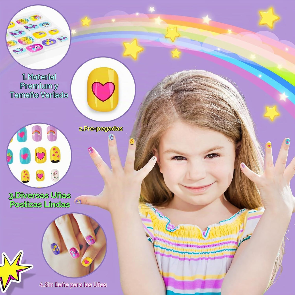 Ylovetoys Juego de esmaltes de uñas para niñas, kit de arte de uñas...