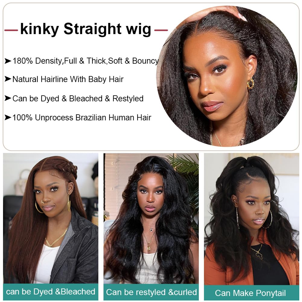 Veravicky - Peluca lacio tipo afro Kinky de 20 pulgadas, 180% de de...