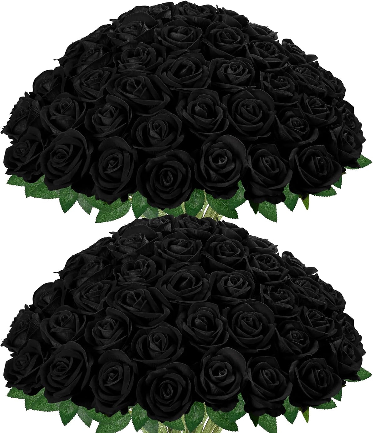 InnoGear 50 unidades de rosas negras artificiales, rosas de terciop...