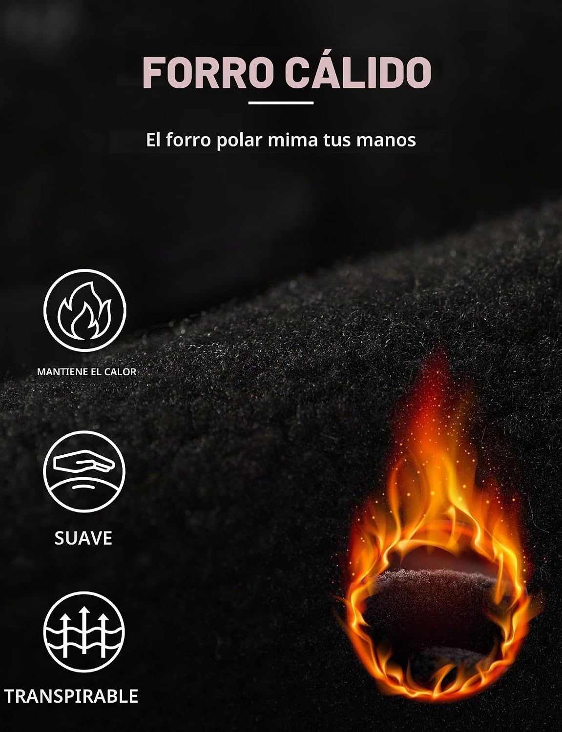 AURUZA - Guantes de invierno con cremallera para hombre y mujer, gu...