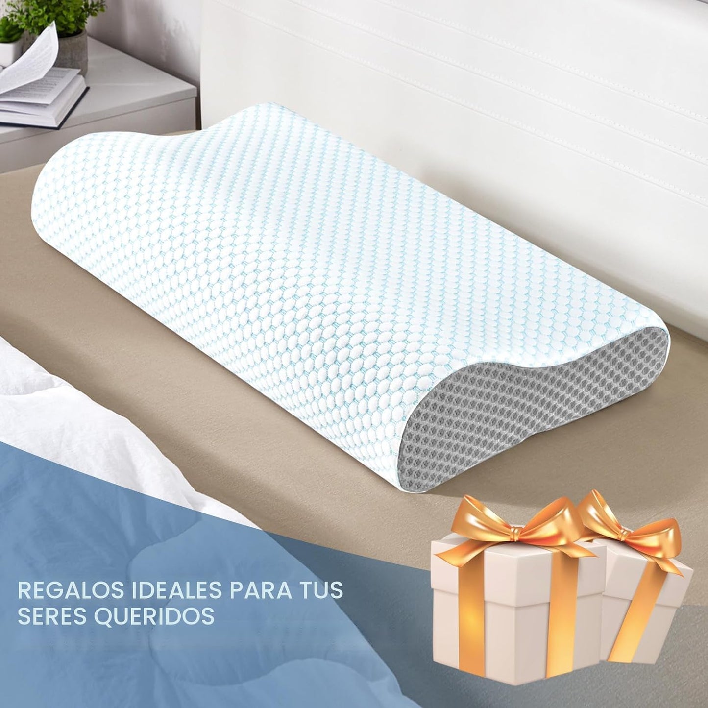 Almohadas de espuma viscoelástica, almohada para el cuello, almohad...