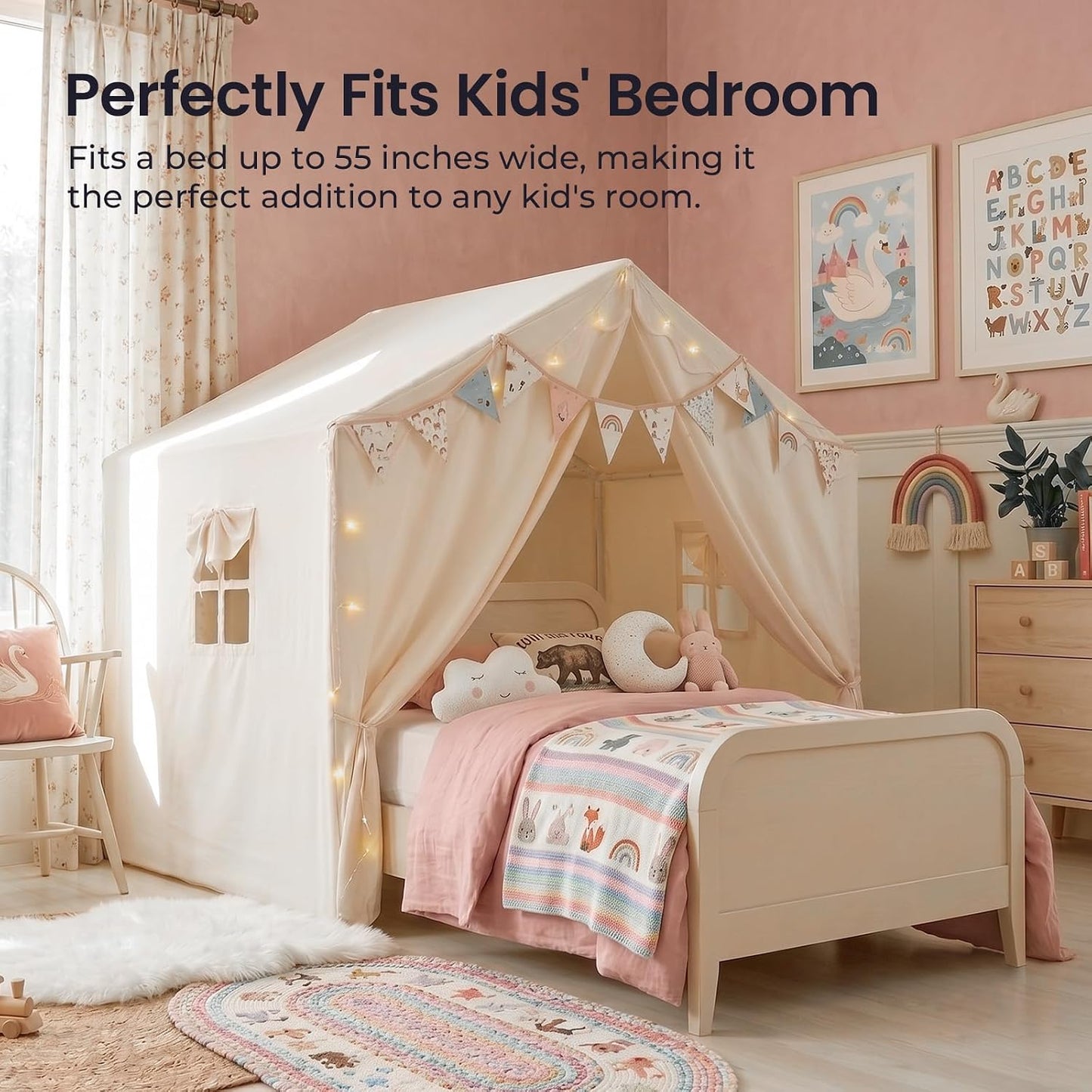 Tienda de campaña para niños Tiny Land con tapete y luces de estrel...
