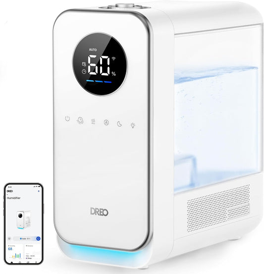 Dreo Humidificadores para recámara, humidificador inteligente de ni...