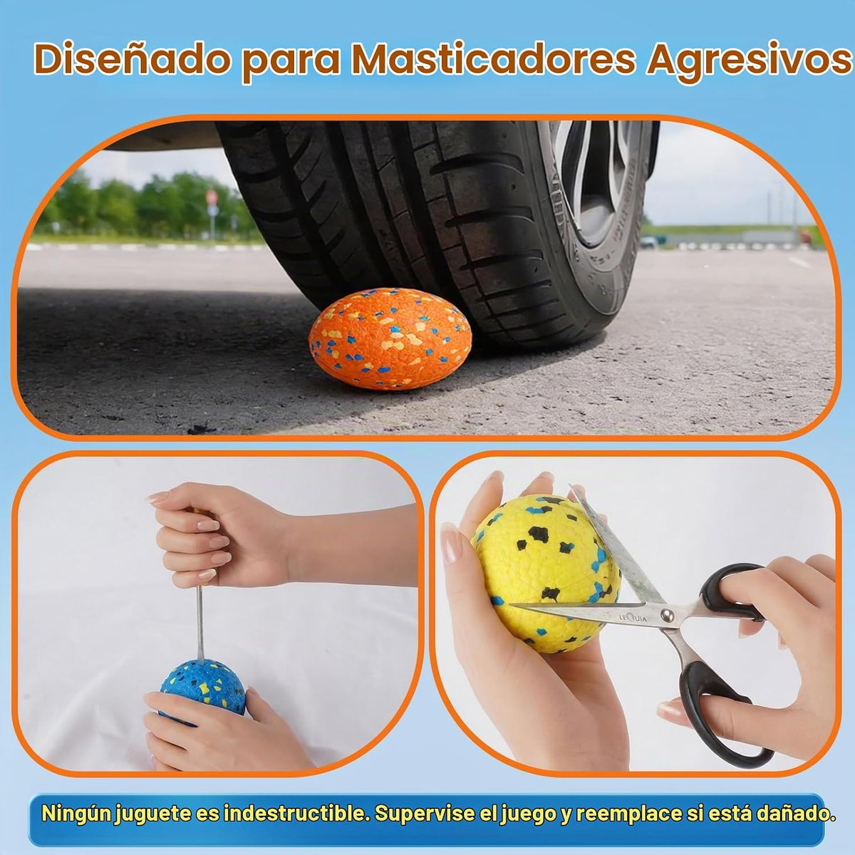 Kimee Pelotas de Tenis para Perros para Masticadores Agresivos, Pel...