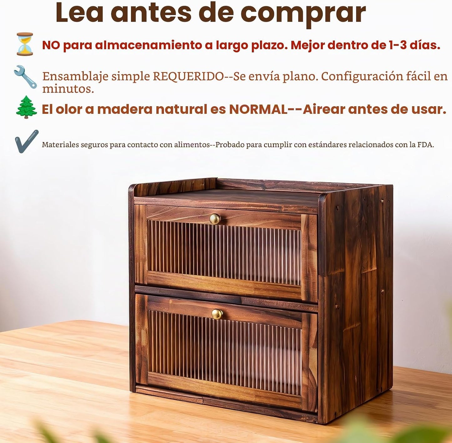 Homcookit Panera para encimera de cocina, contenedor de almacenamie...