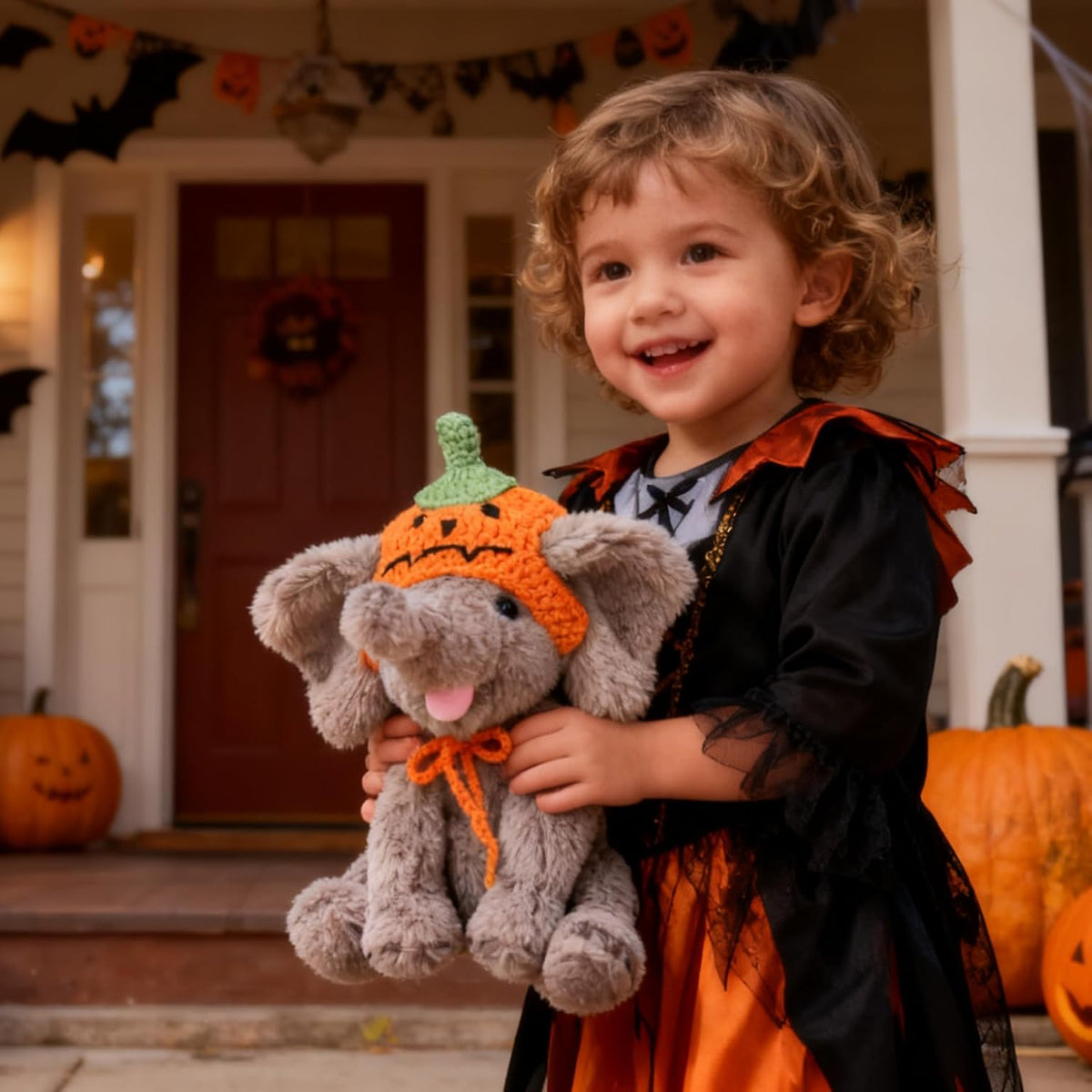 Hopearl Adorable elefante de peluche de Halloween con sombrero de c...