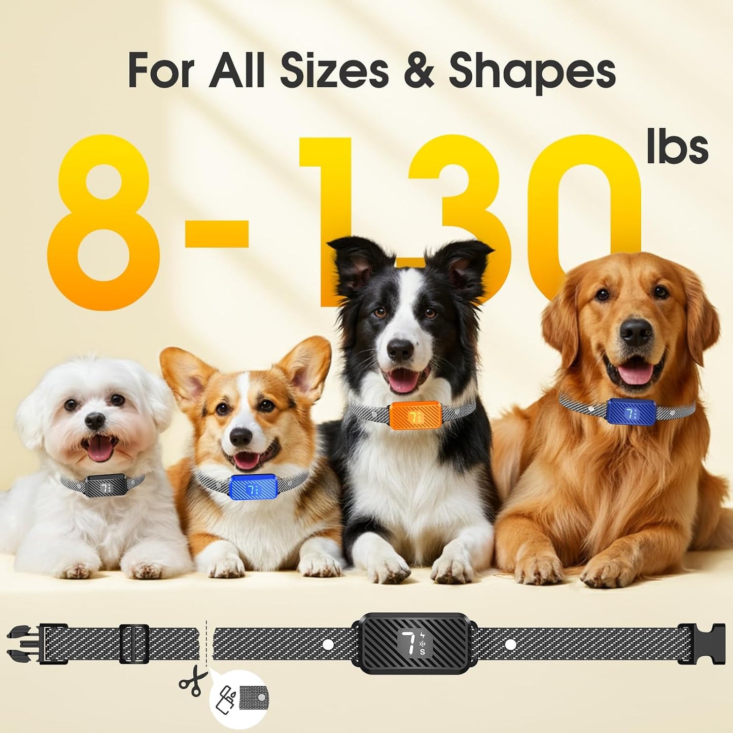 KJKZO Collar antiladridos para perros grandes, medianos y pequeños,...