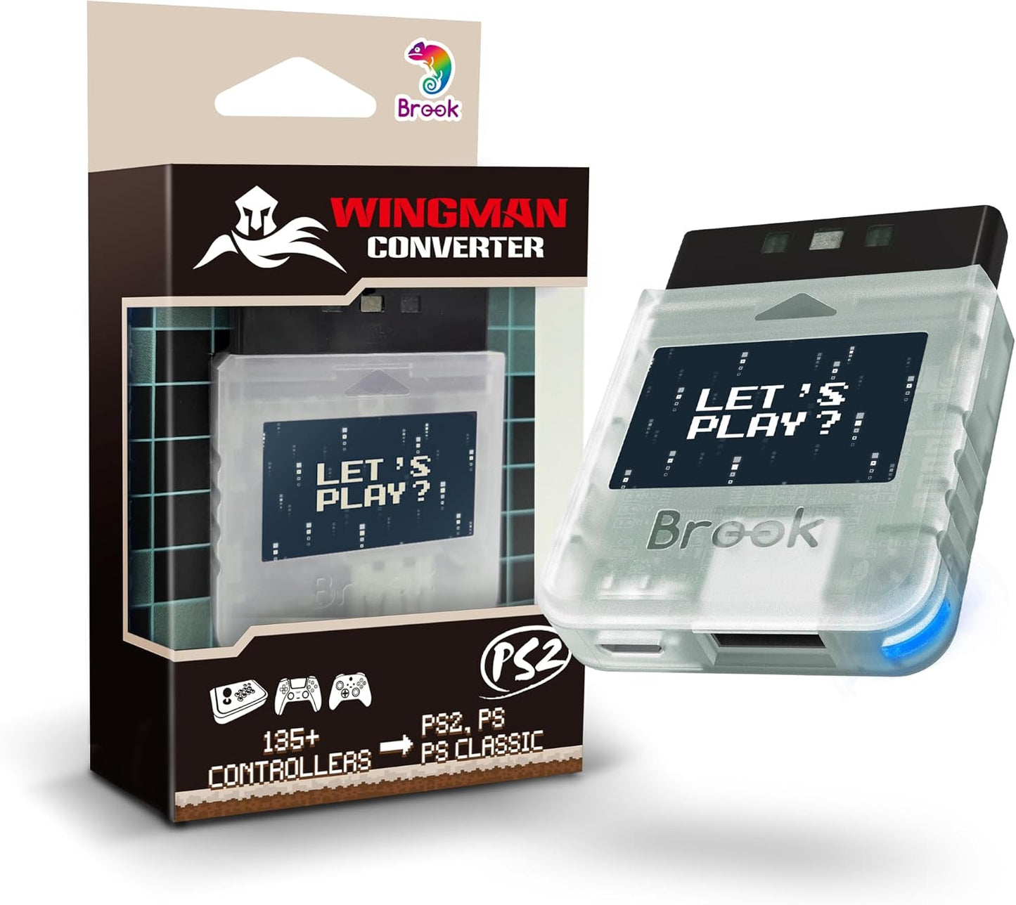 Brook Wingman PS2 Retro Converter Bundle - Azul estrellado y blanco...