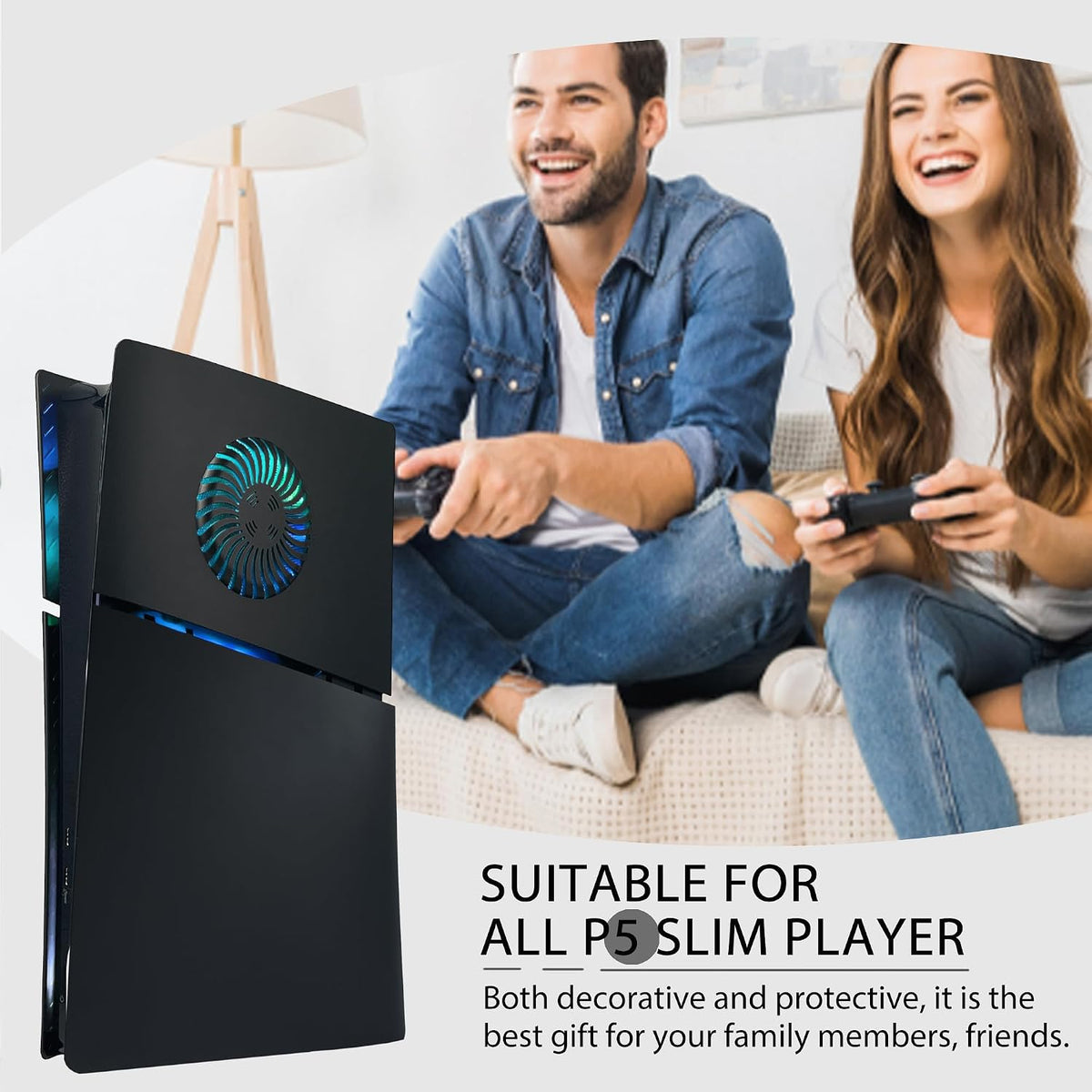 Placas de Cubierta para PS5 Slim Digital Edition con Tira de Luz RG...