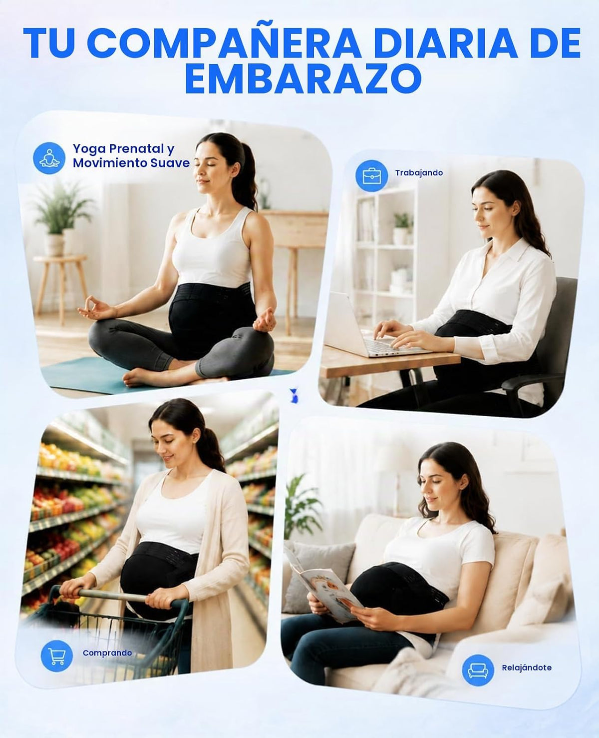 cauzyart Banda de vientre de maternidad para mujeres embarazadas, c...