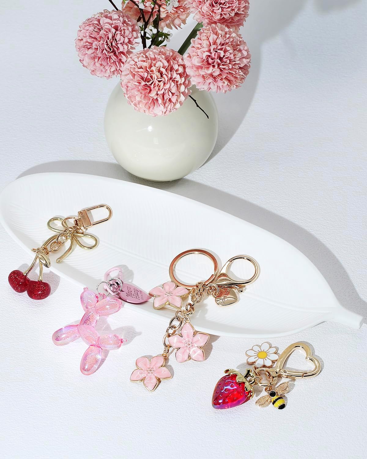 4 dijes para bolsos, bonitos accesorios para bolso y llavero de cer...