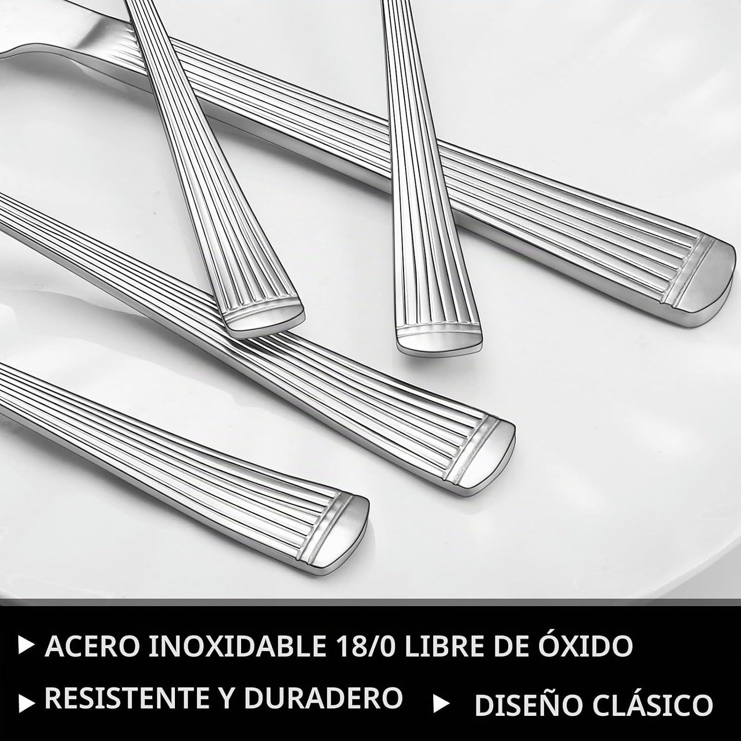 Juego de cubiertos de 49 piezas con organizador, cubiertos de acero...