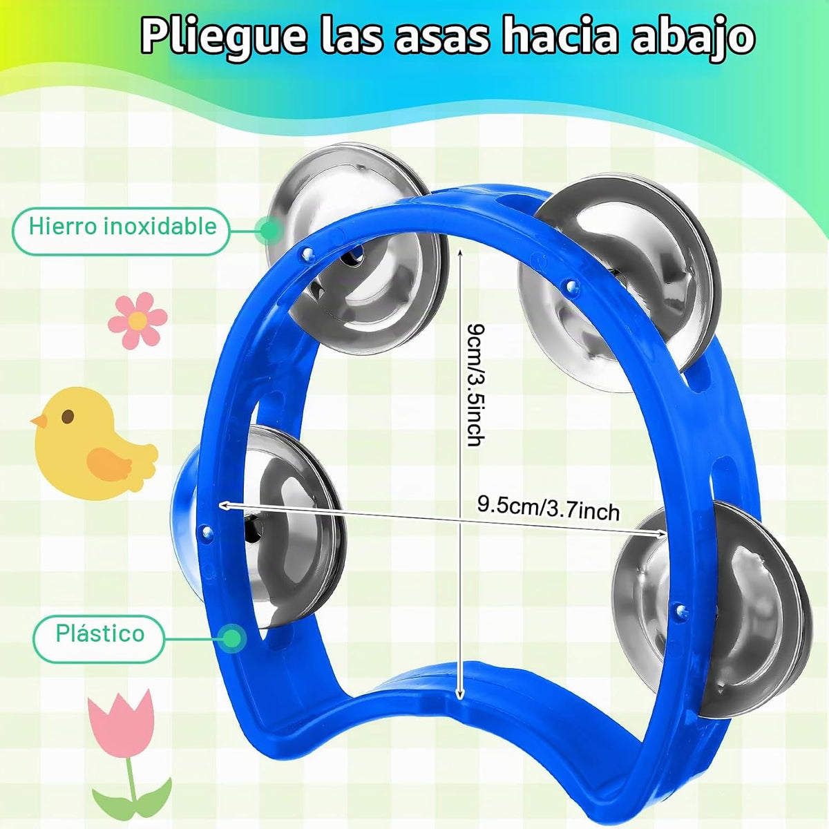 Yeshone Paquete de 30 Panderetas para Niños Adultos Tamborines Inst...