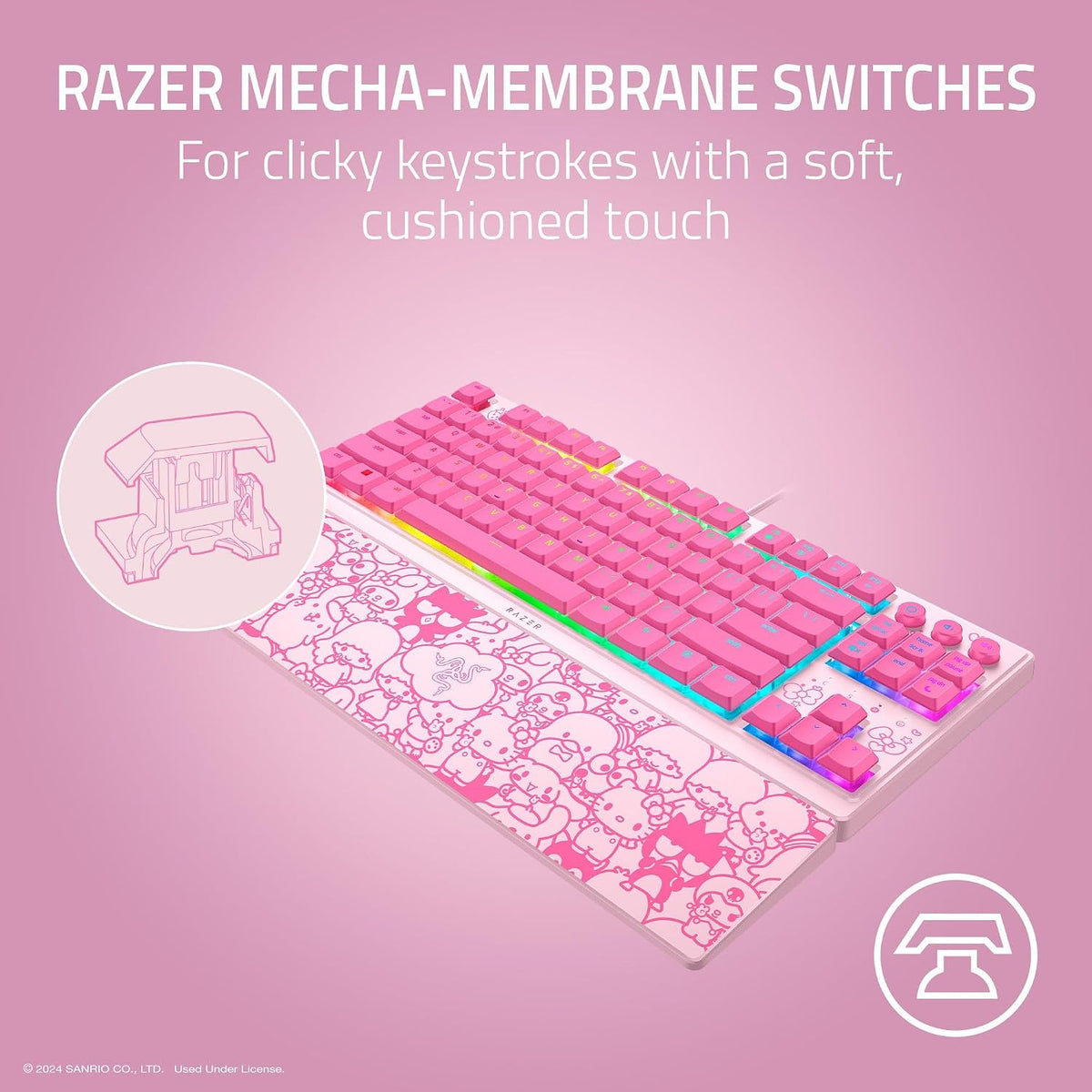 Razer Teclado para juegos Ornata V3 TKL, edición Hello Kitty &amp;...