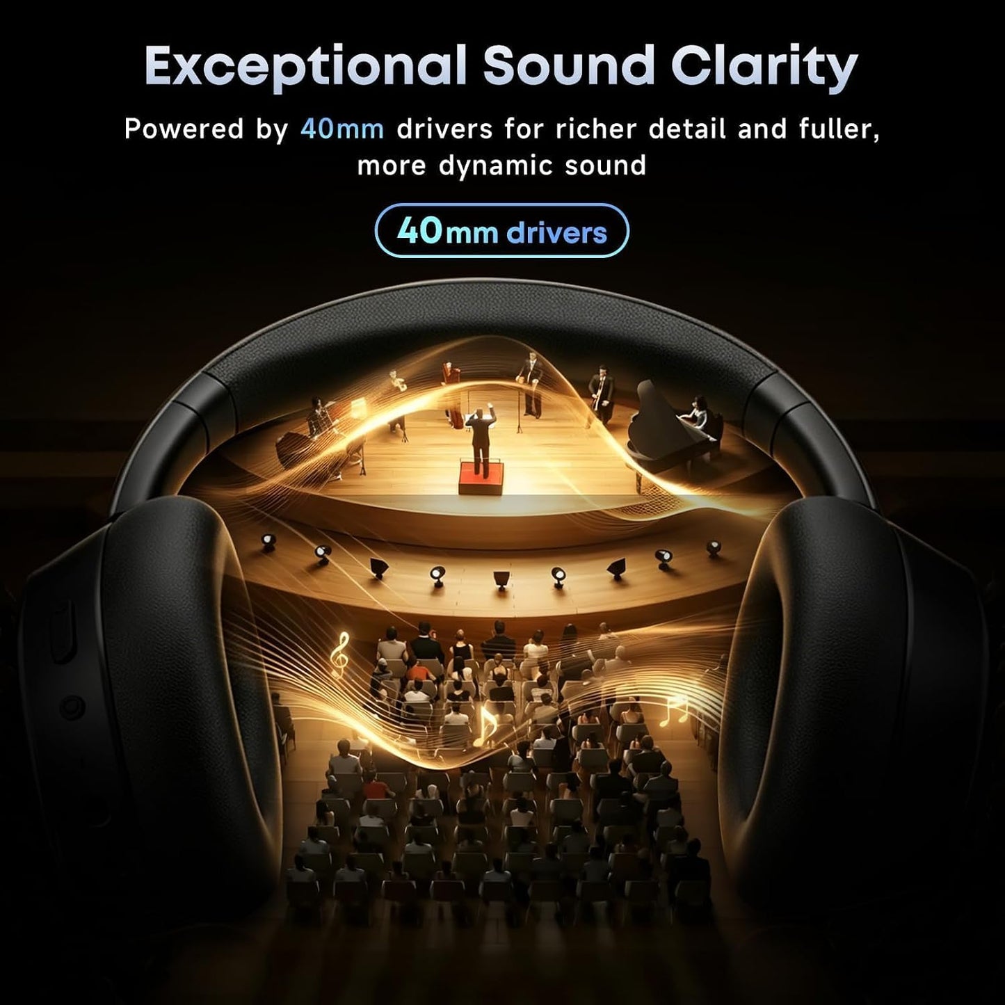 MMWOWARTS Auriculares inalámbricos sobre la oreja, cancelación acti...