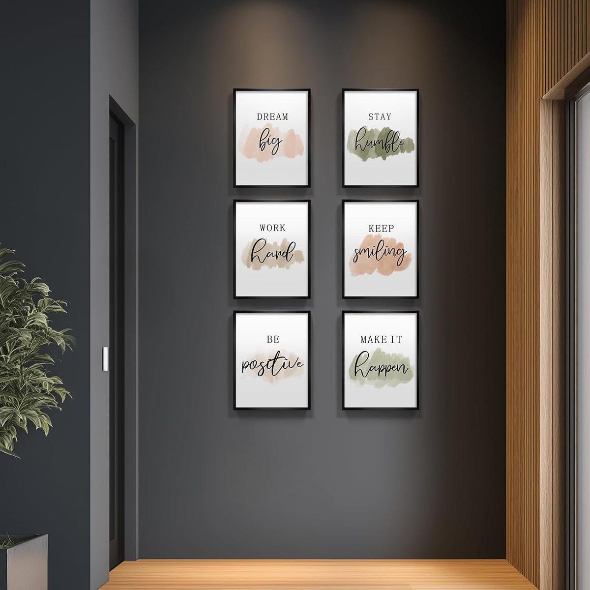 Arte de pared inspirador enmarcado para oficina, citas motivacional...