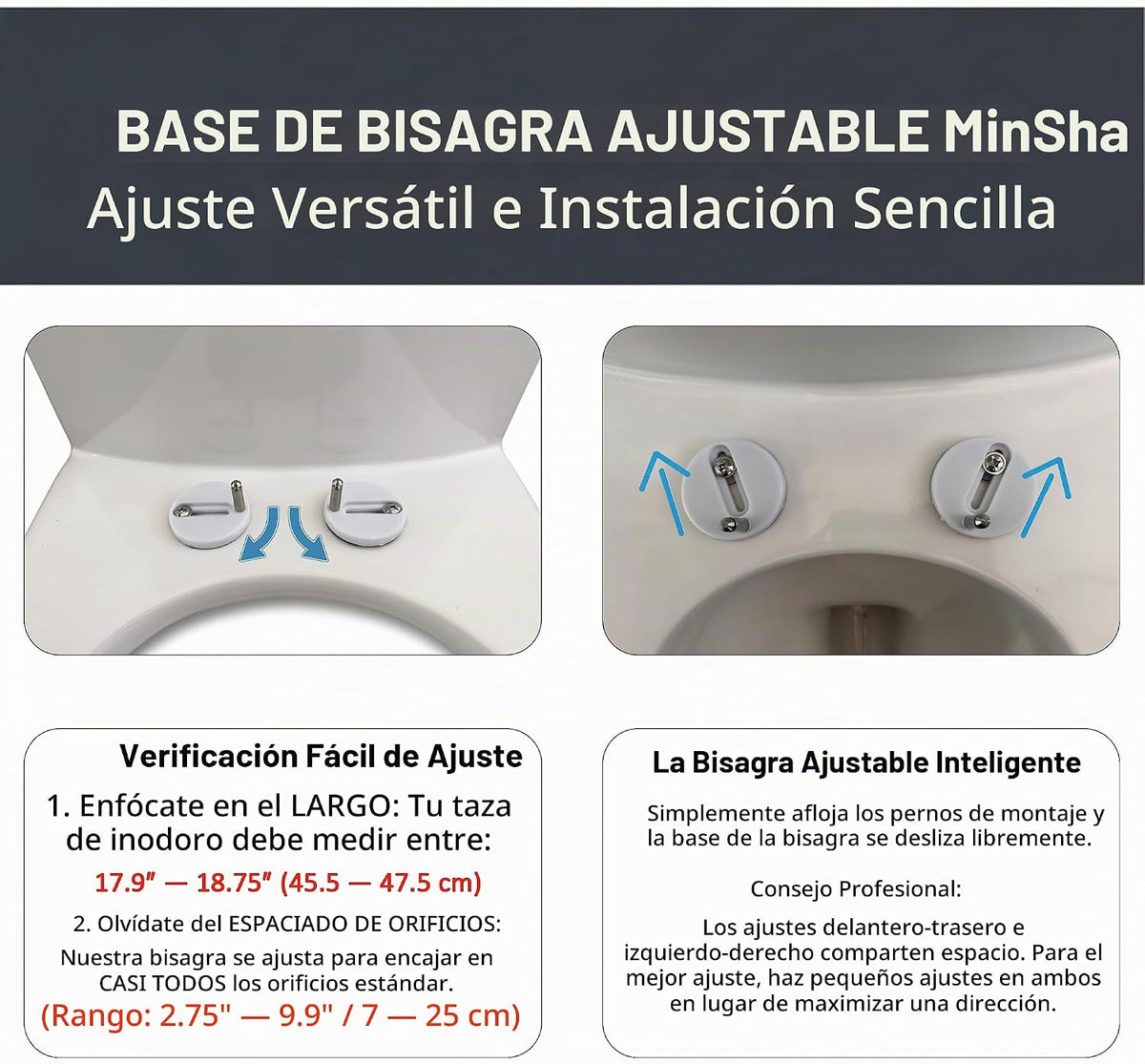 Asiento de inodoro alargado en forma de V MinS709, acabado mate, se...