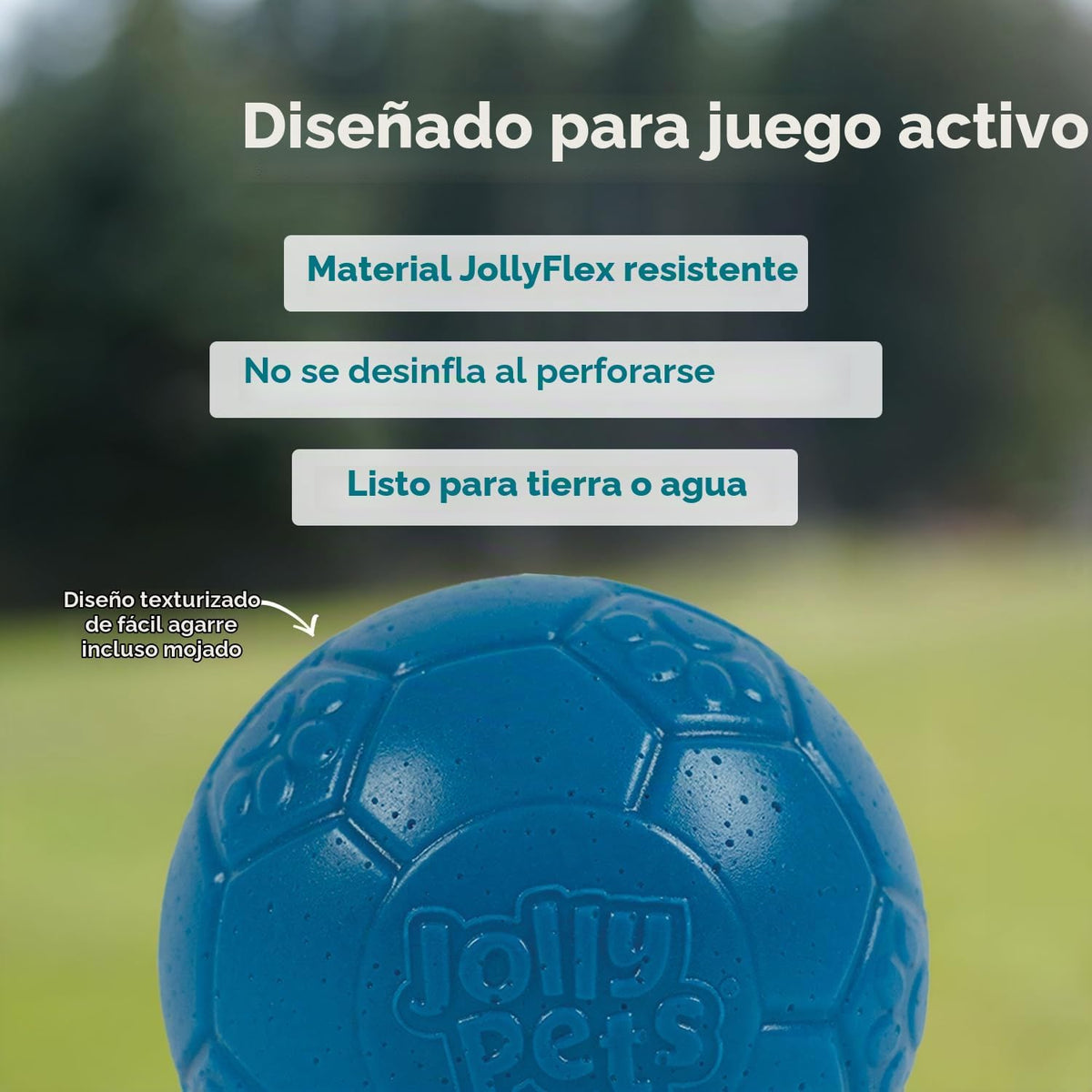 Juguete para perros Jolly Pets gran pelota de fútbol flotante y reb...