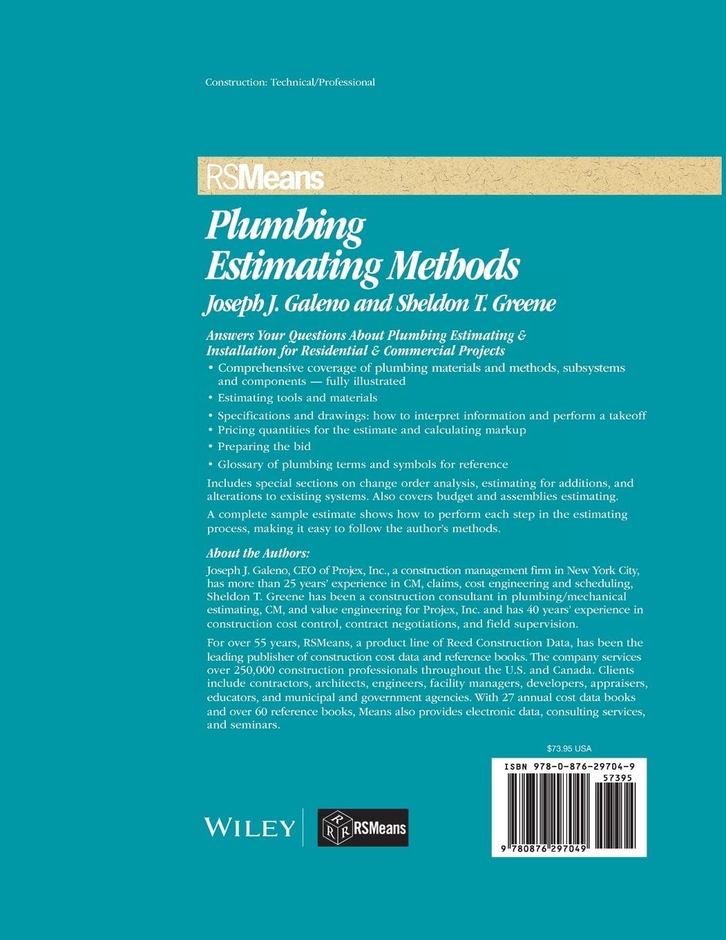 RSMeans Plumbing Estimating Methods