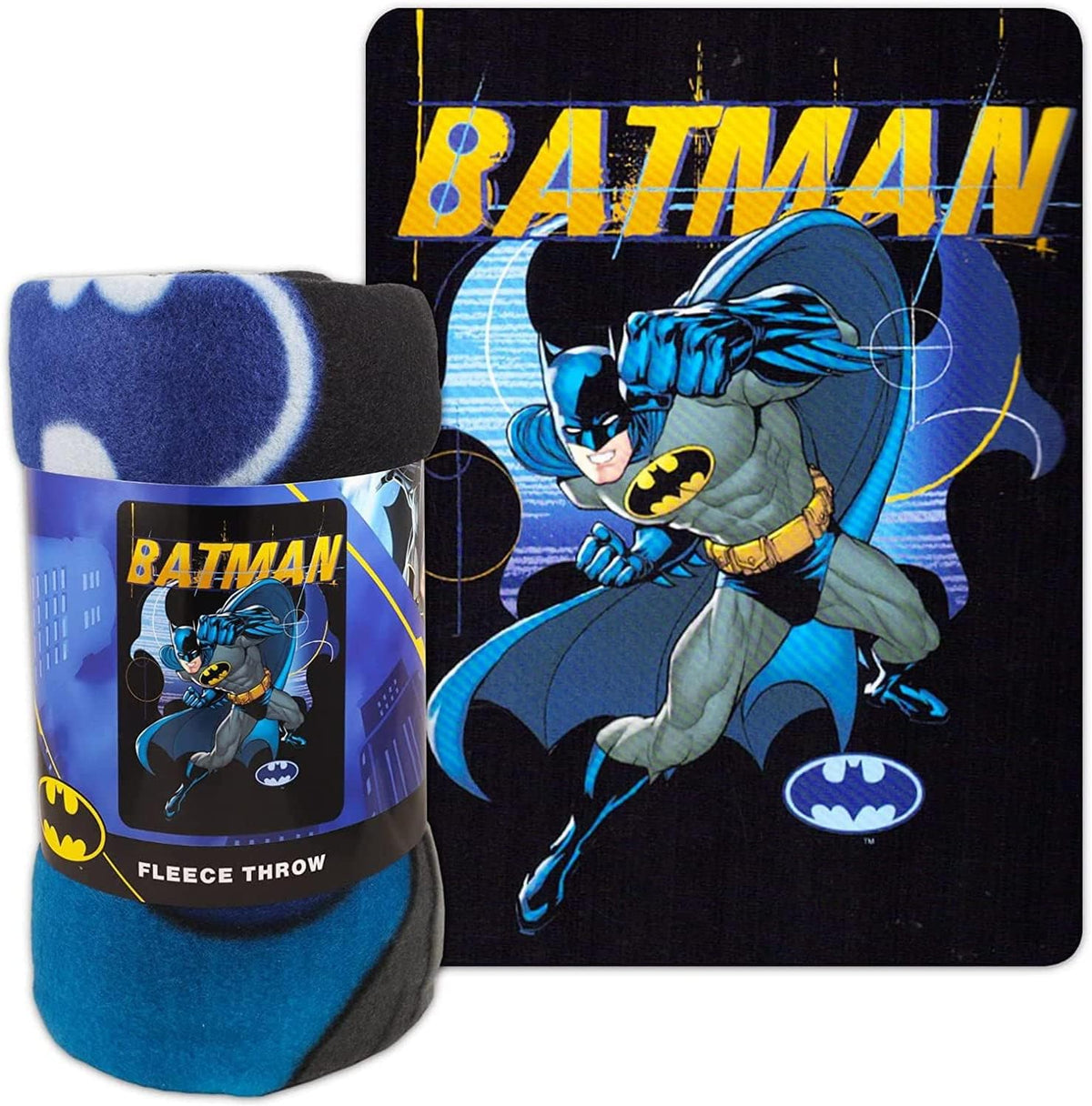 Manta de forro polar de Batman (45 x 60 pulgadas) | Paquete de deco...