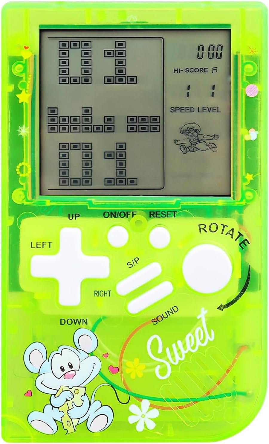 LZYCH Consola de juegos de ladrillo para niños, cuerpo transparente...