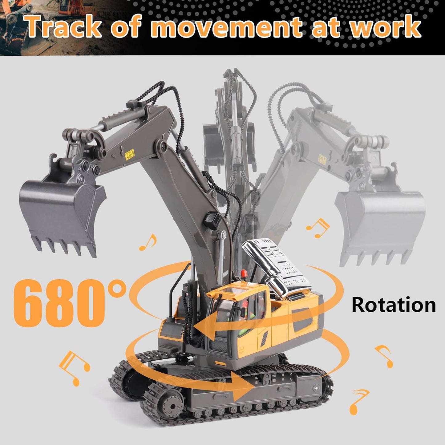 PREPOP Juguete de Excavadora con Control Remoto para niños de 6 a 1...