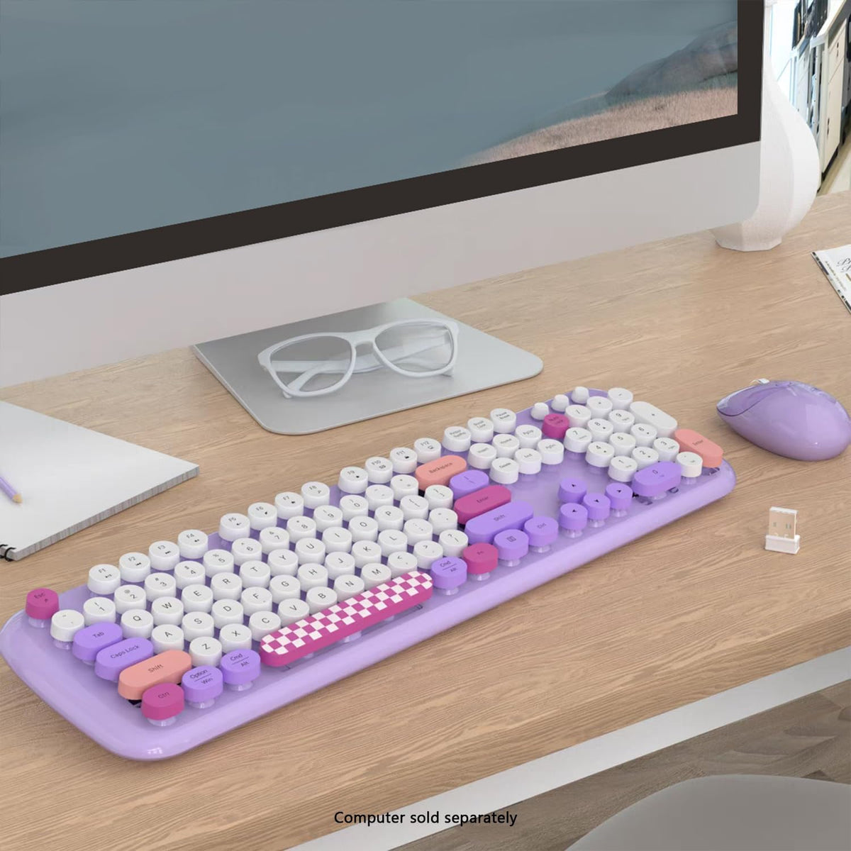 SaharaCase - Combo de teclado y mouse inalámbricos con clic silenci...