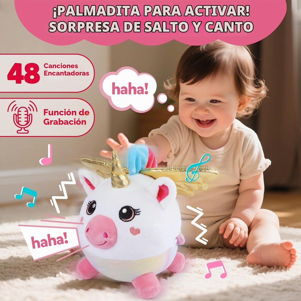 CuteZone Juguetes para bebés de 6 a 12 meses - Juguete musical de u...