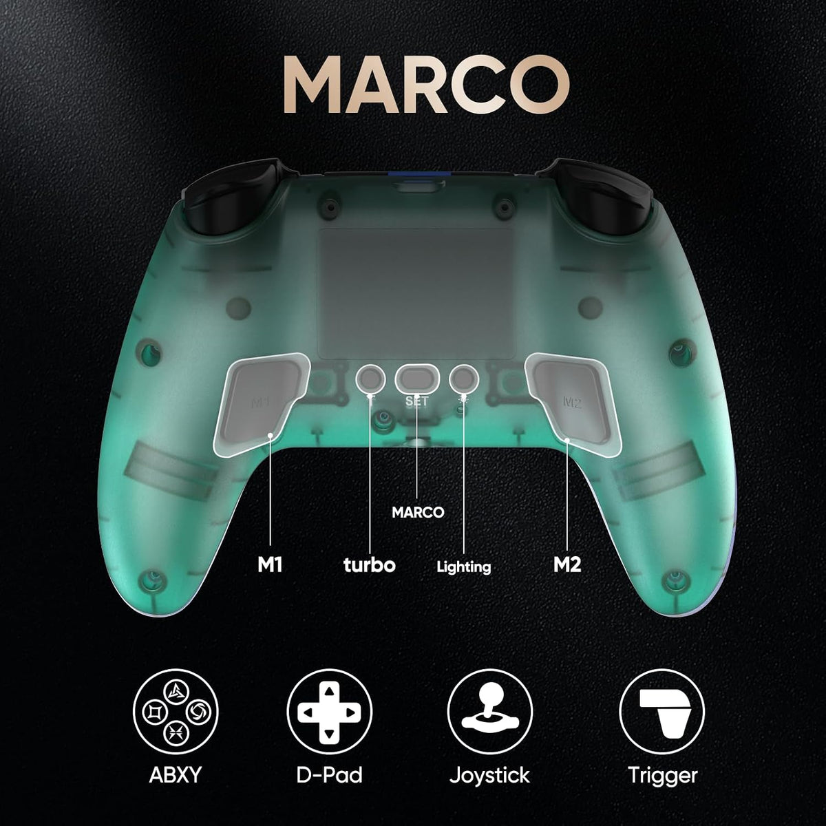 BETMI Controlador inalámbrico LED para PS5, Pro\/Slim\/MAC\/Steam D...
