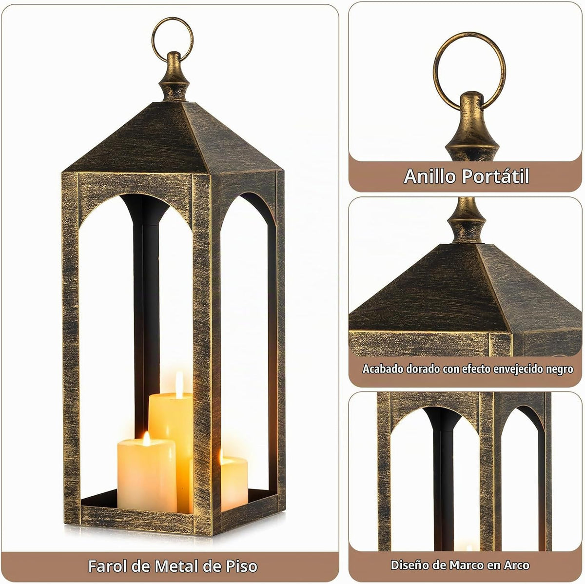 Staymoment Farol grande de piso para exteriores de 24 y 17 pulgadas...