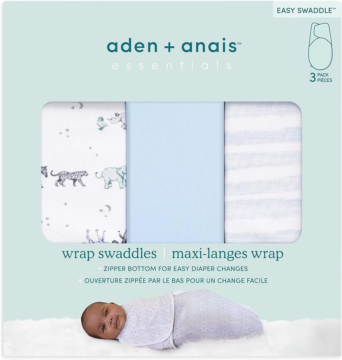 aden + anais Essentials - Manta para envolver fácilmente al recién...