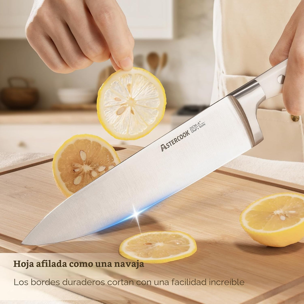 Juego de cuchillos Astercook, juego de cuchillos de cocina con bloq...