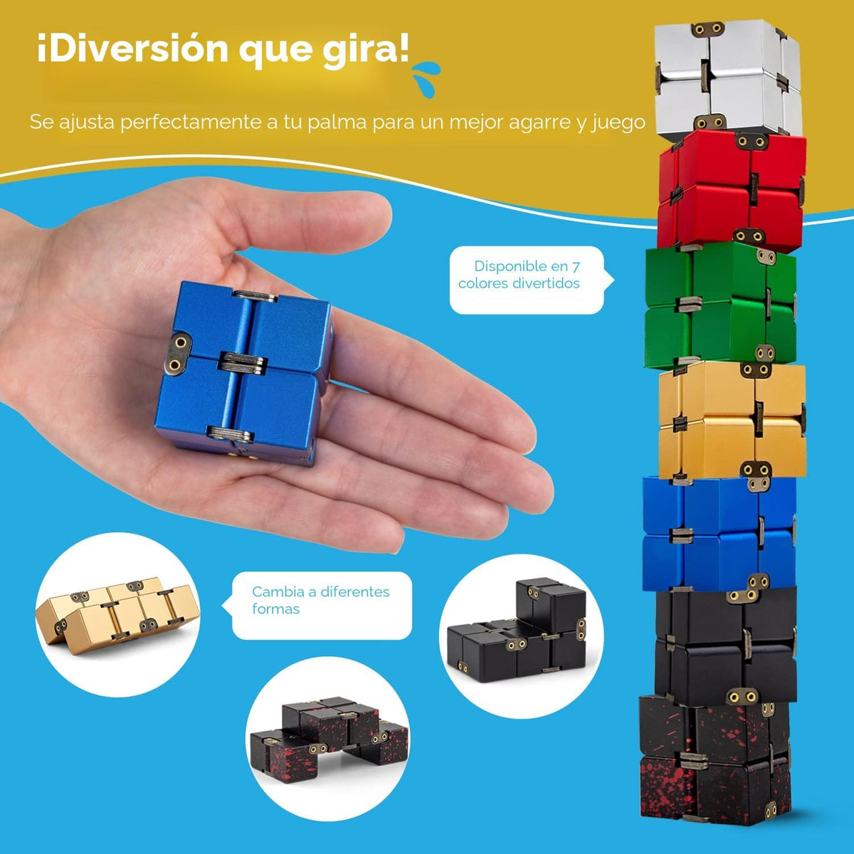 Cubo infinito Pilpoc the Fube, de escritorio, de aluminio de calida...