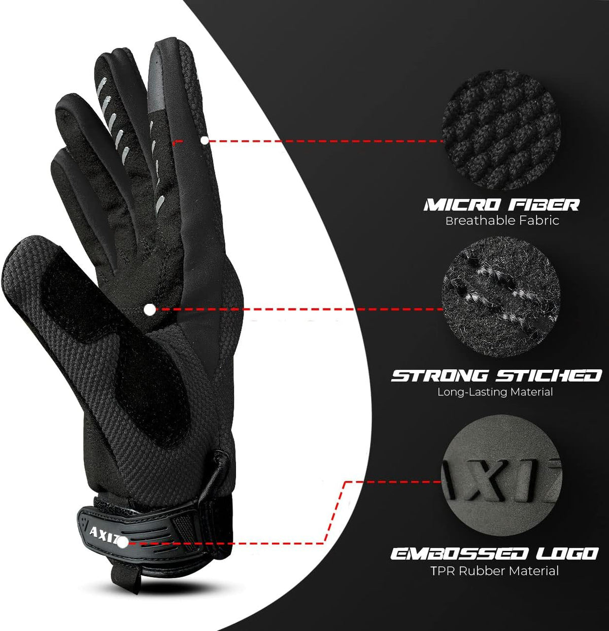 AXIZ Guantes de motocicleta para hombres y mujeres, guantes de cicl...