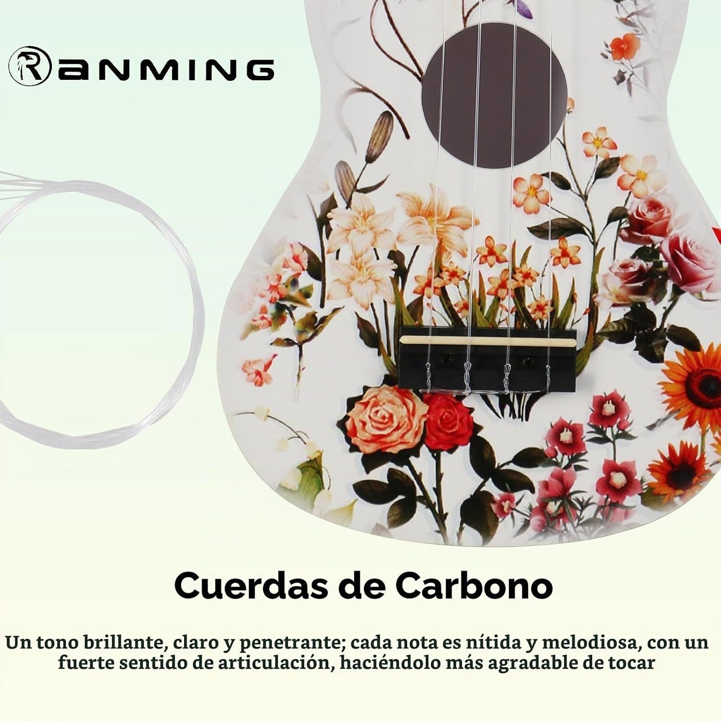 RANMING Ukulele ukelele de 21 pulgadas para niños, kit de iniciació...