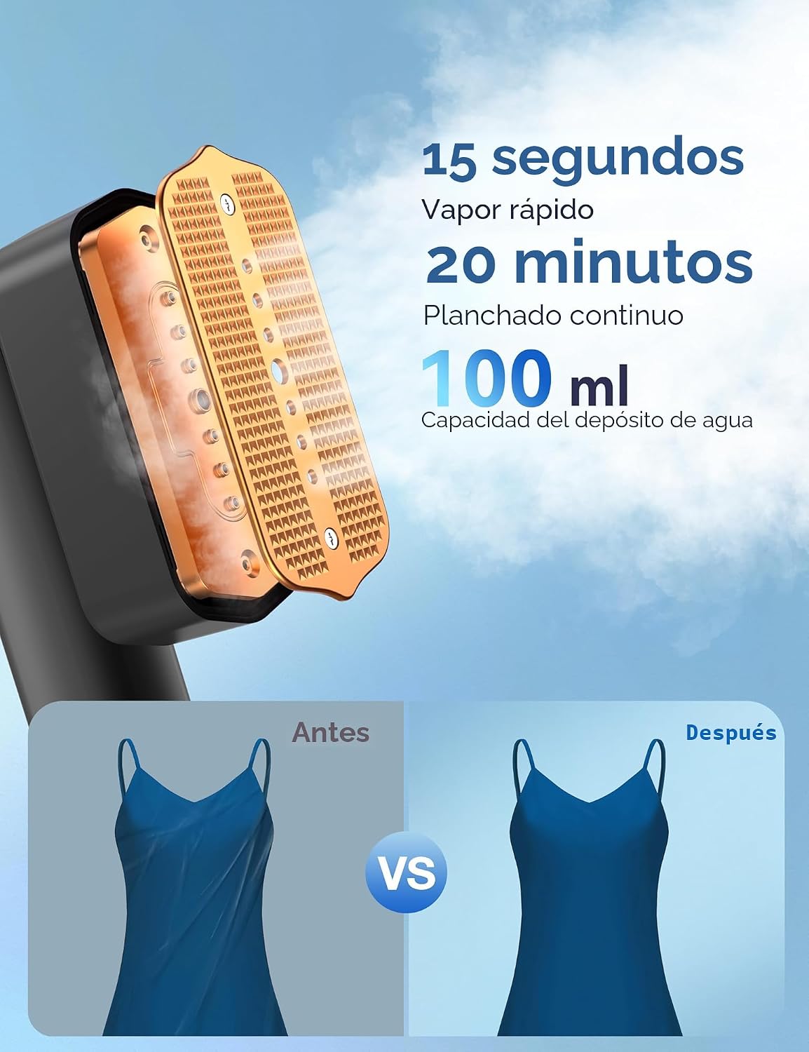 Sundu - Vaporizador portátil 2 en 1 para ropa, vaporizador y planch...