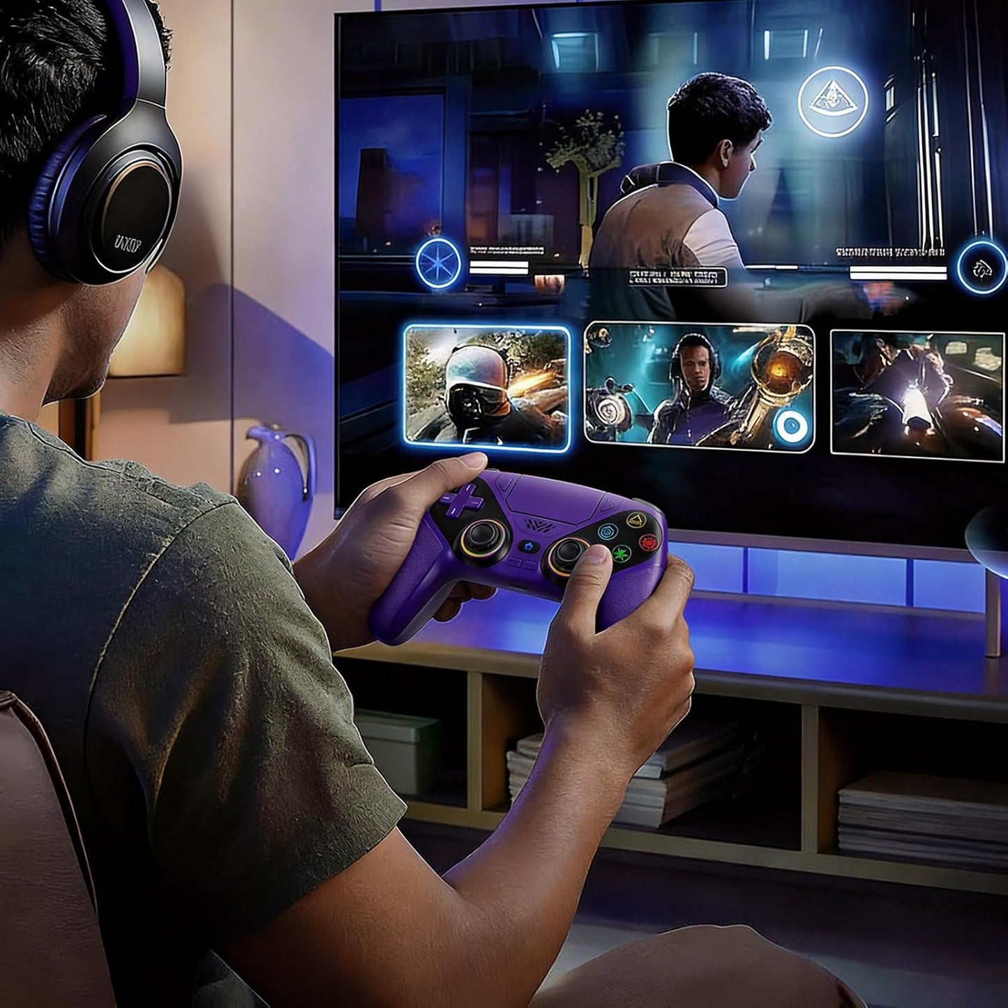LENISUOLE Controlador inalámbrico para PS5\/PlayStation 5 y PC, mor...