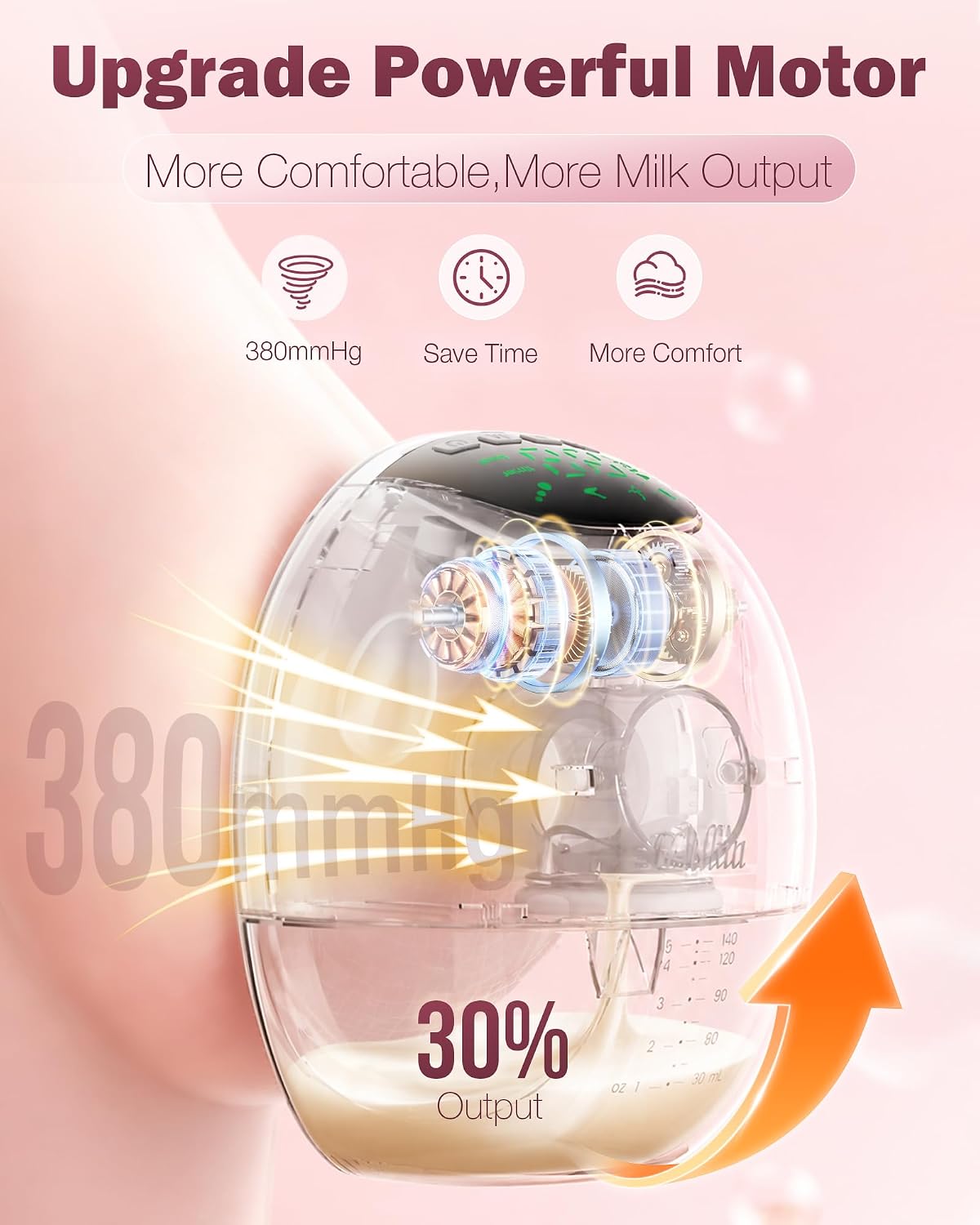 Lulia Extractor de leche manos libres, extractor de leche portátil...