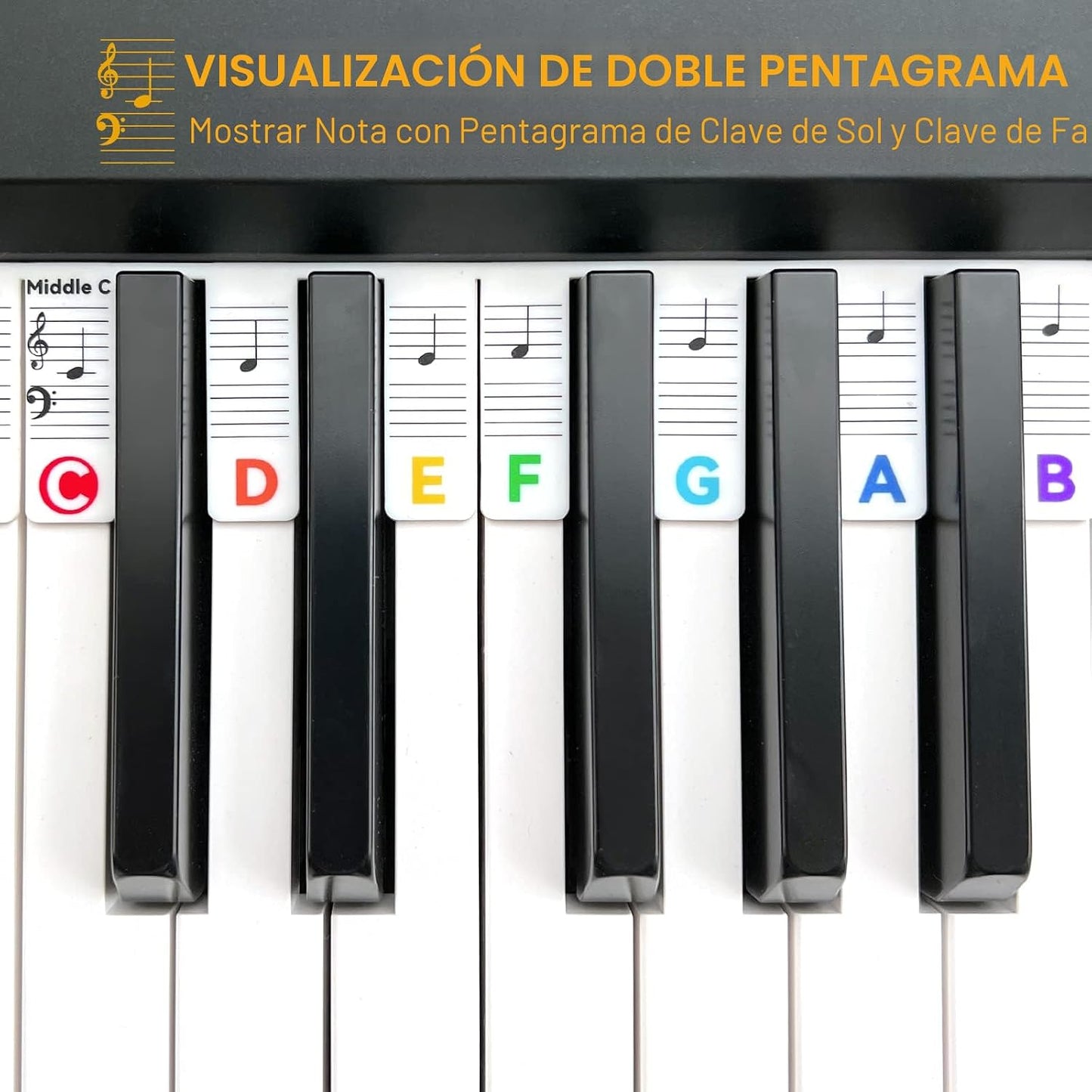 BEATBIT Guía de notas de piano para principiantes, extraíble, arcoí...