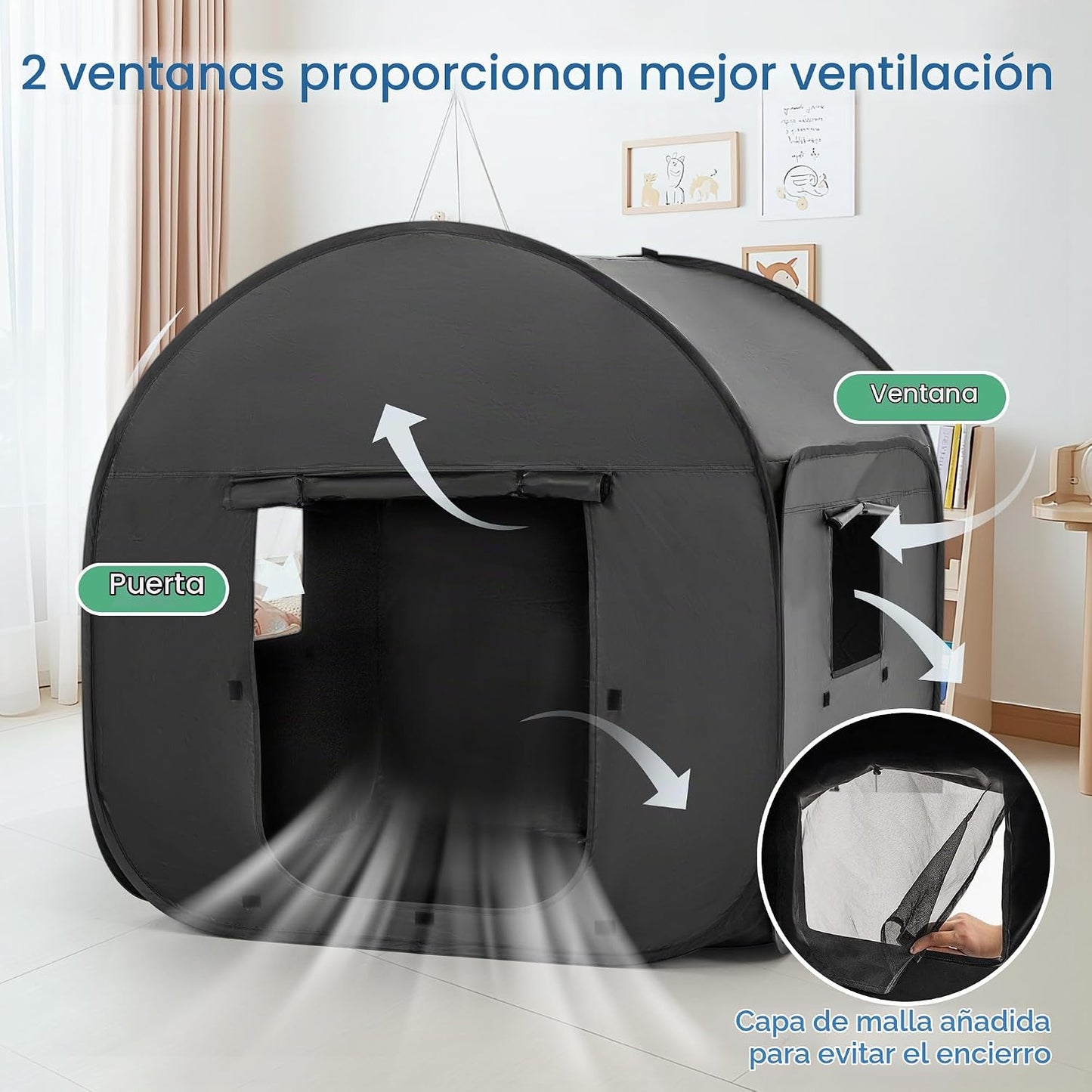 OUTREE Tienda de campaña sensorial de 47 x 47 x 47 pulgadas, impres...