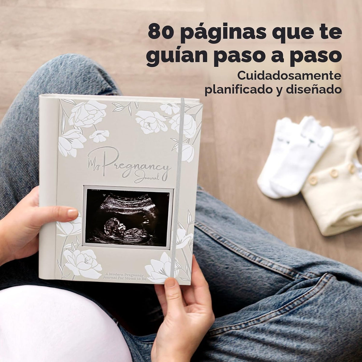Diario de embarazo, anuncios de embarazo, libro de tapa dura de 80...